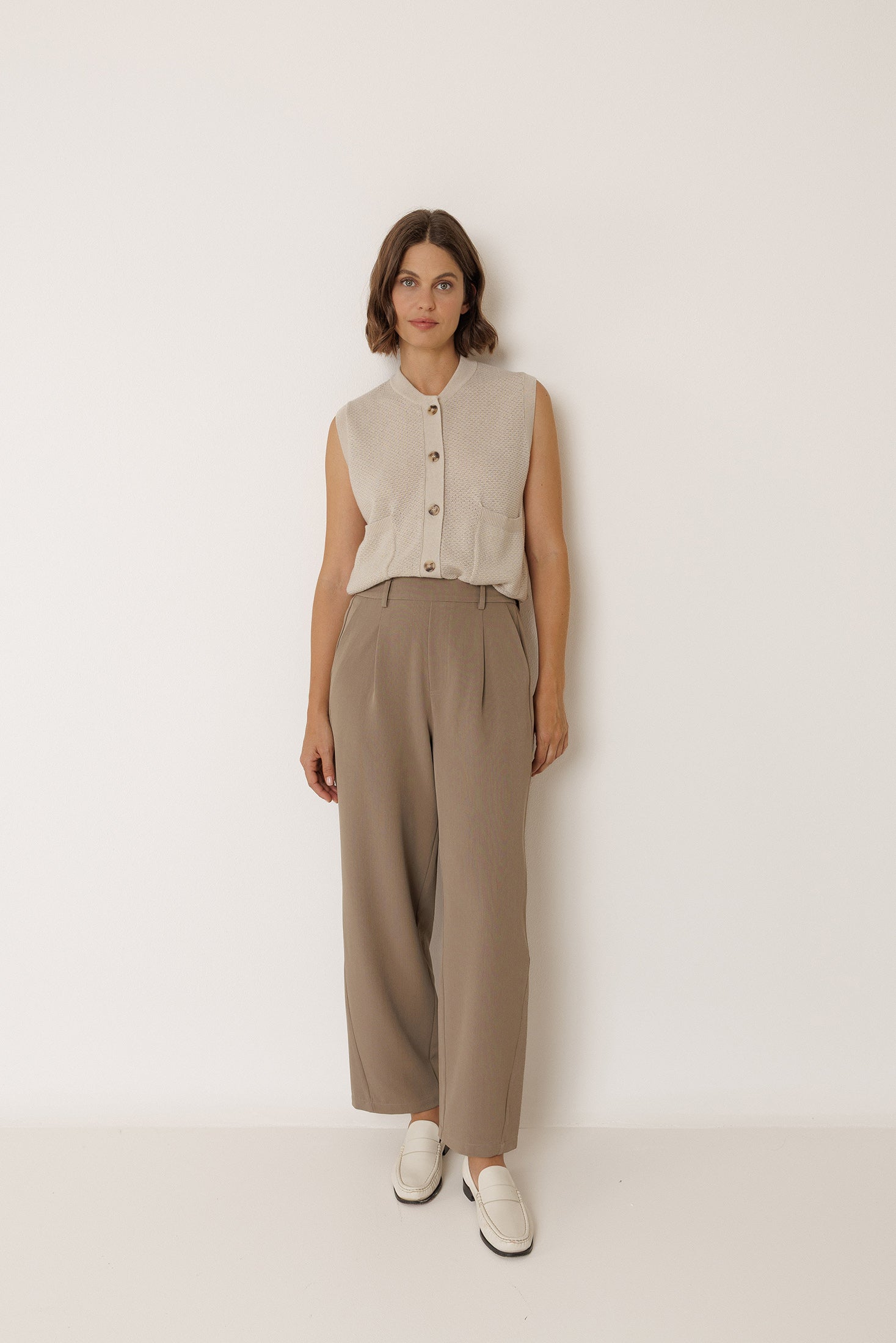Gilet En Point De Riz - Beige
