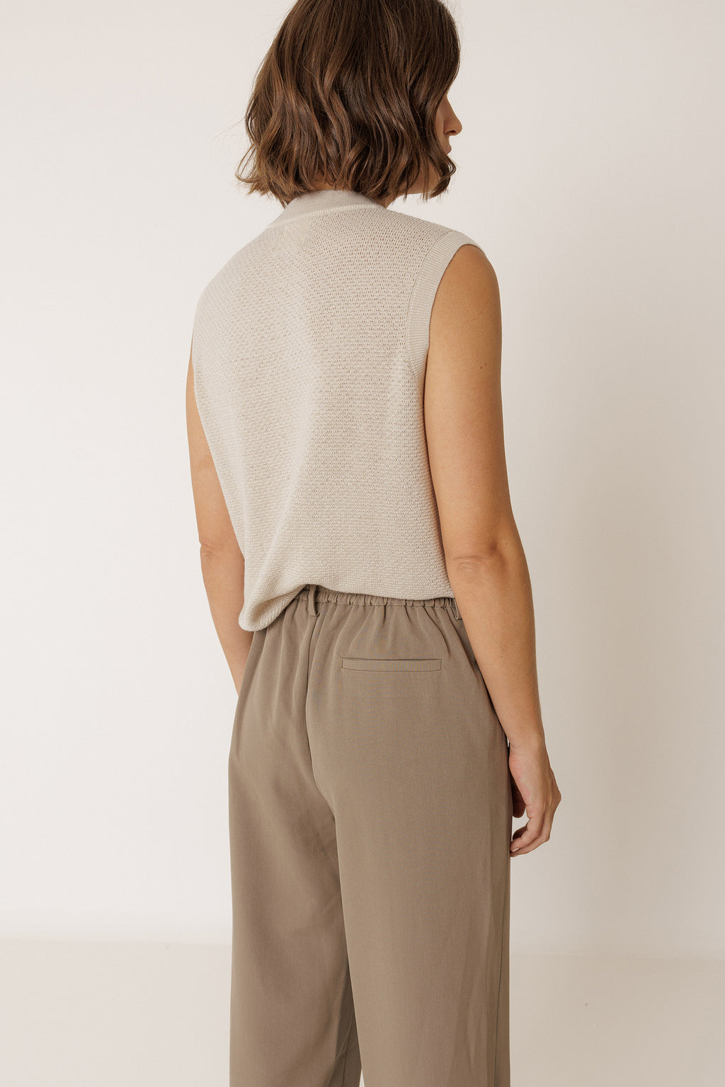Gilet En Point De Riz - Beige