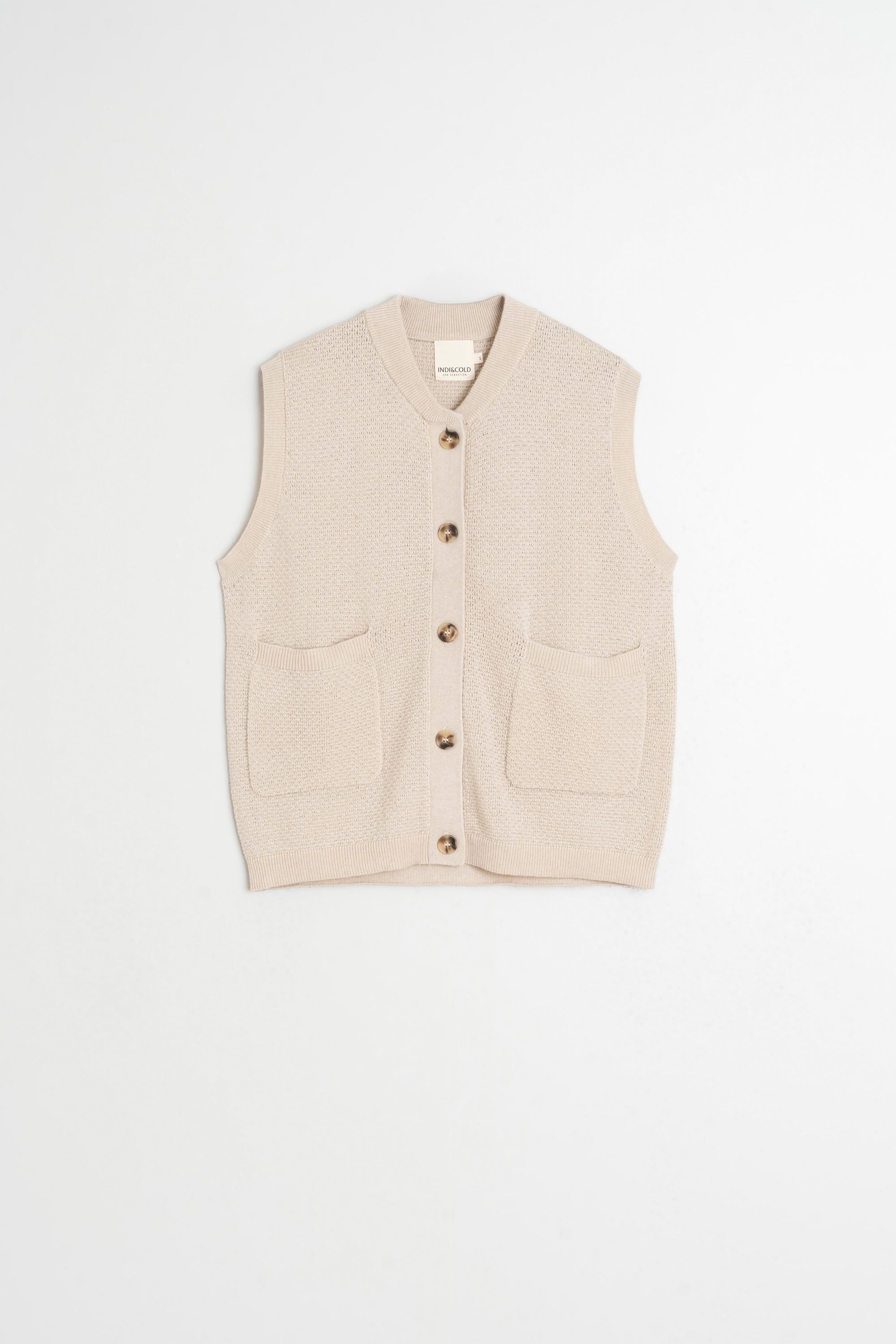 Gilet En Point De Riz - Beige