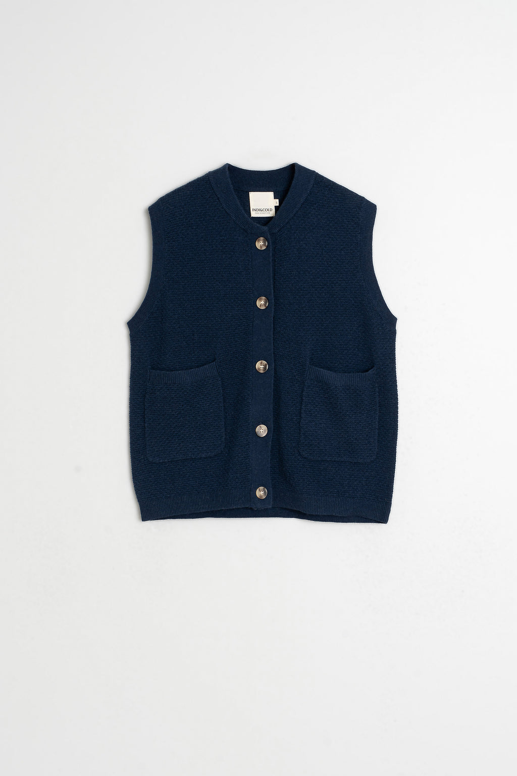 Gilet En Point De Riz - Bleu Marine