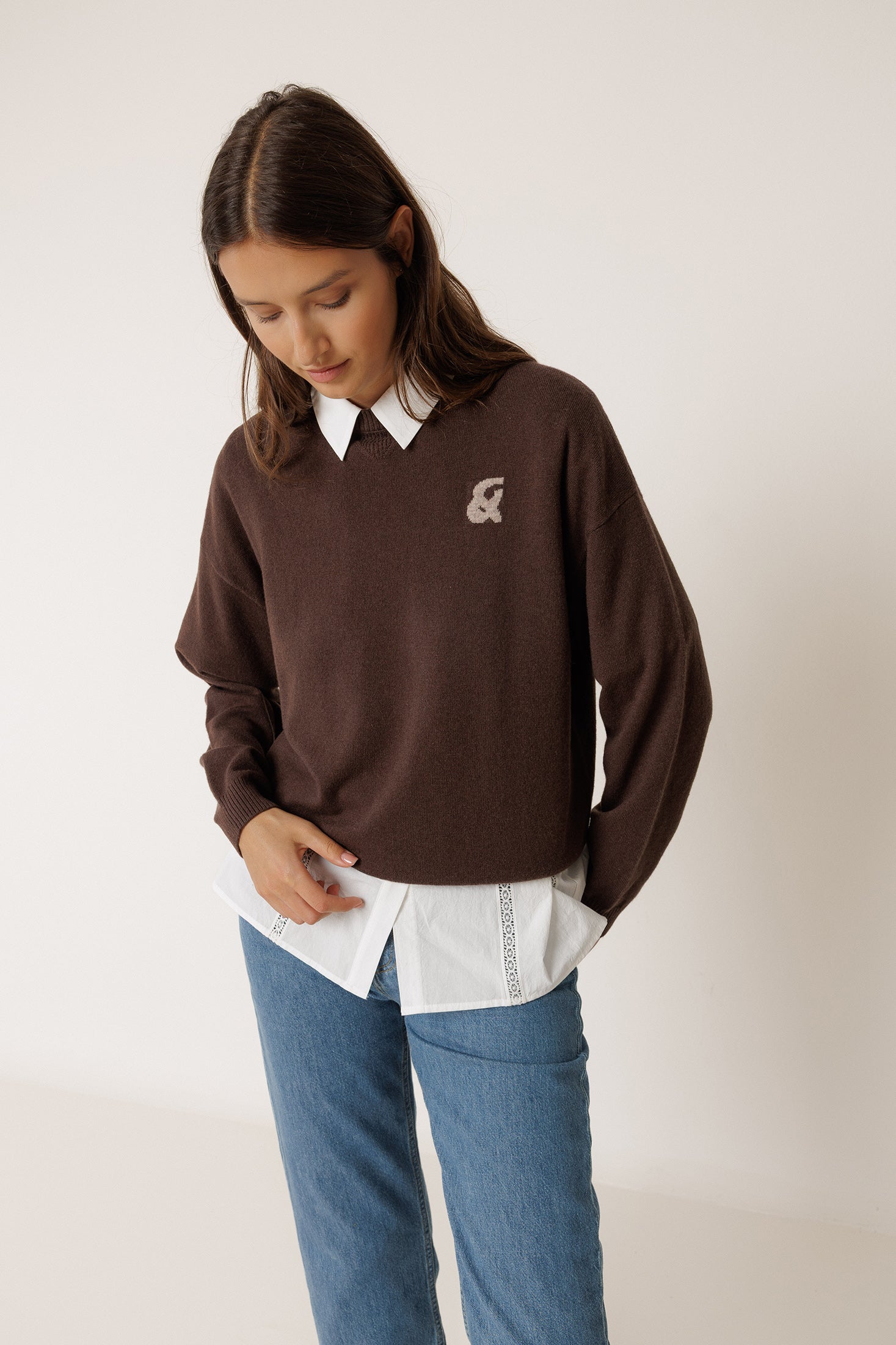 Pull En Laine Mérinos - Chocolat