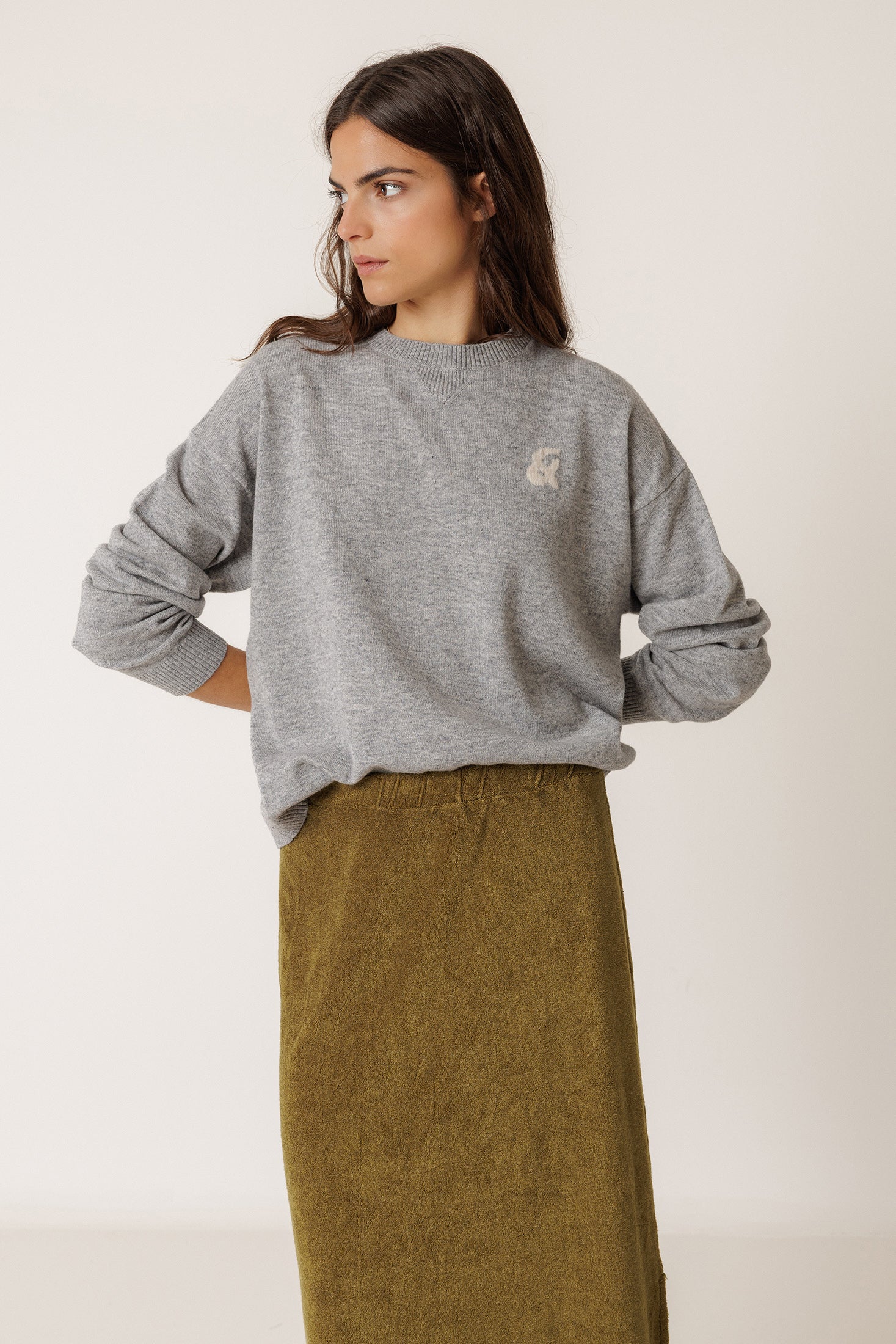 Pull En Laine Mérinos - Gris Chiné