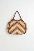 Sac Cabas À Chevrons - Chocolat