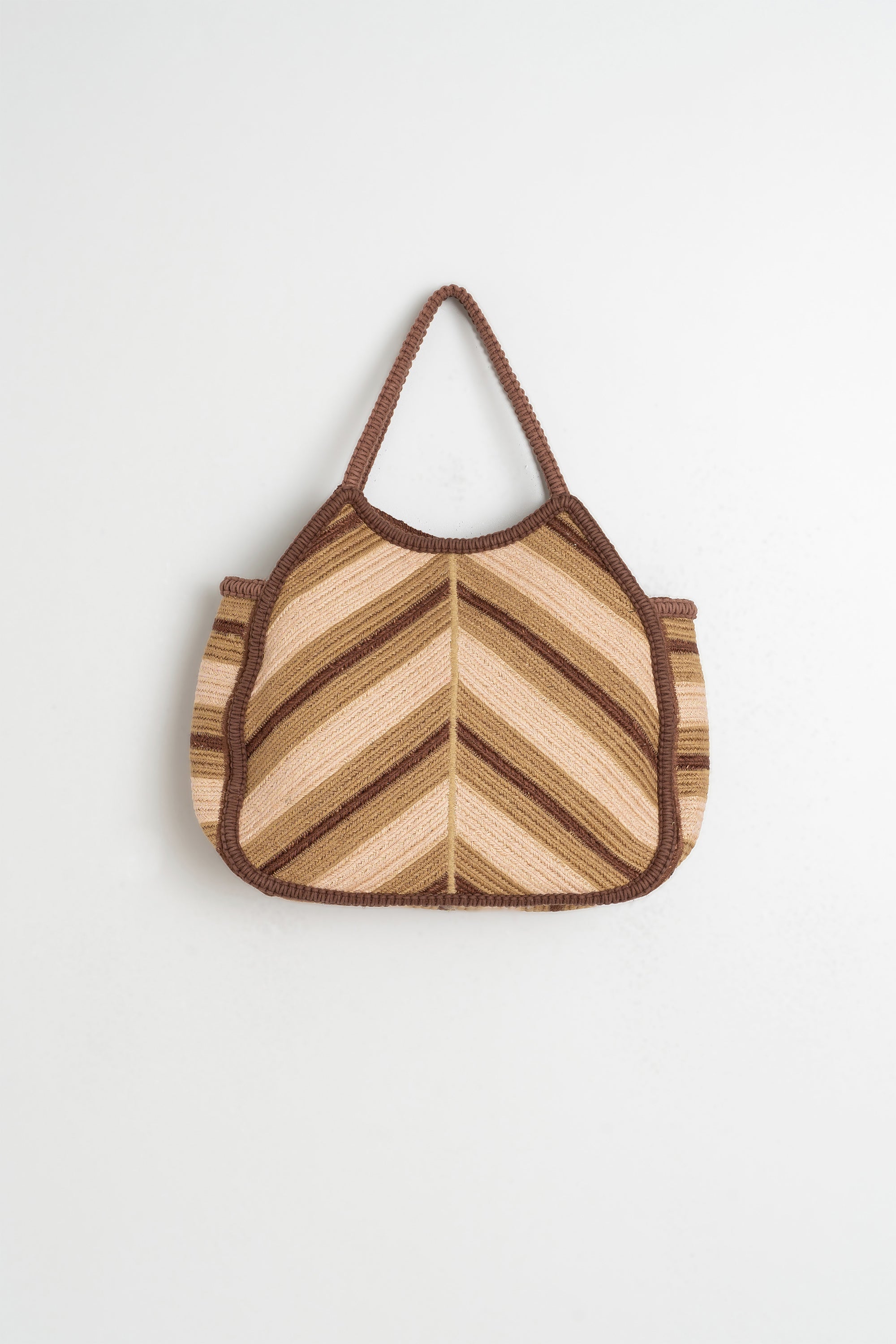 Sac Cabas À Chevrons - Chocolat