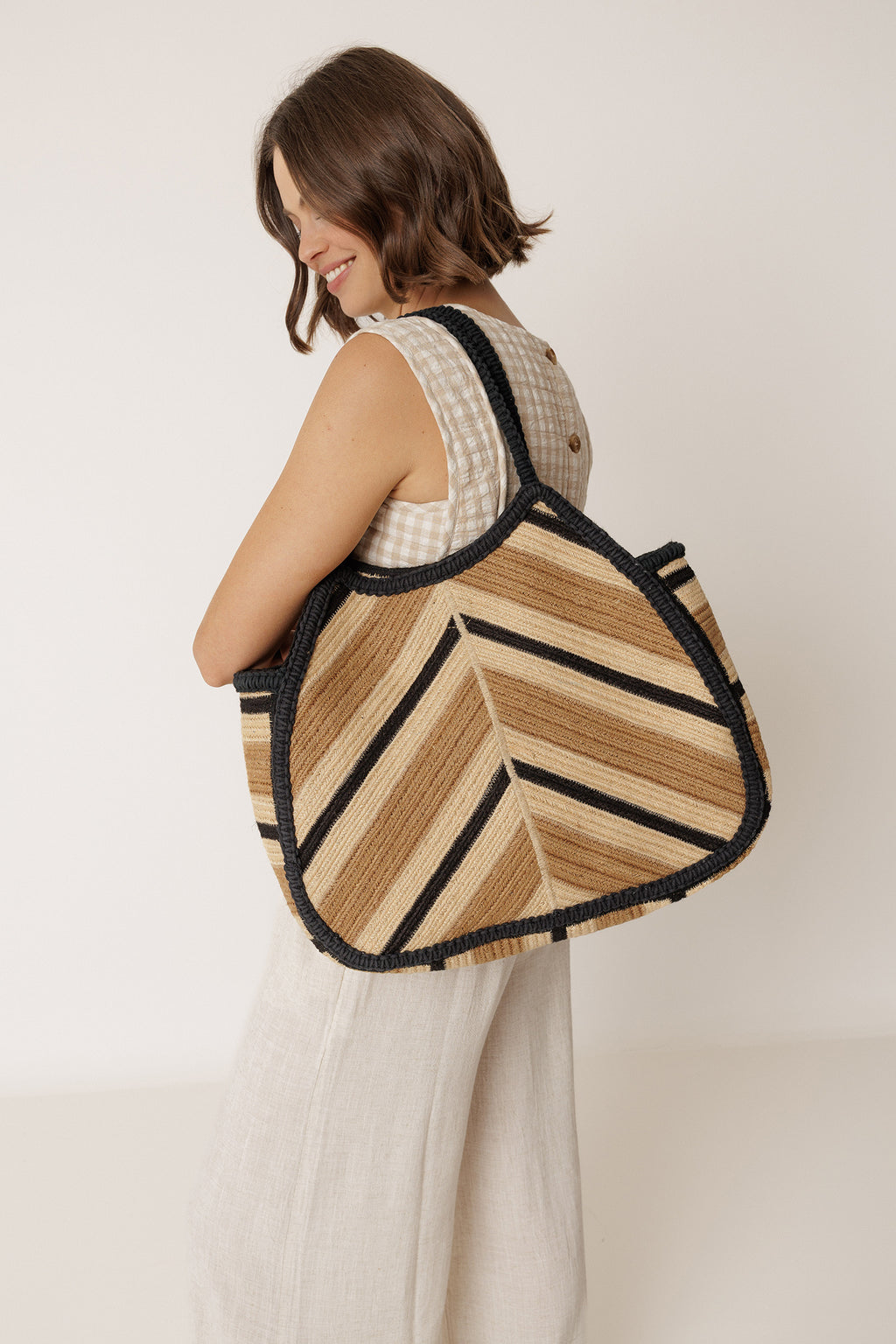 Sac Cabas À Chevrons - Noir