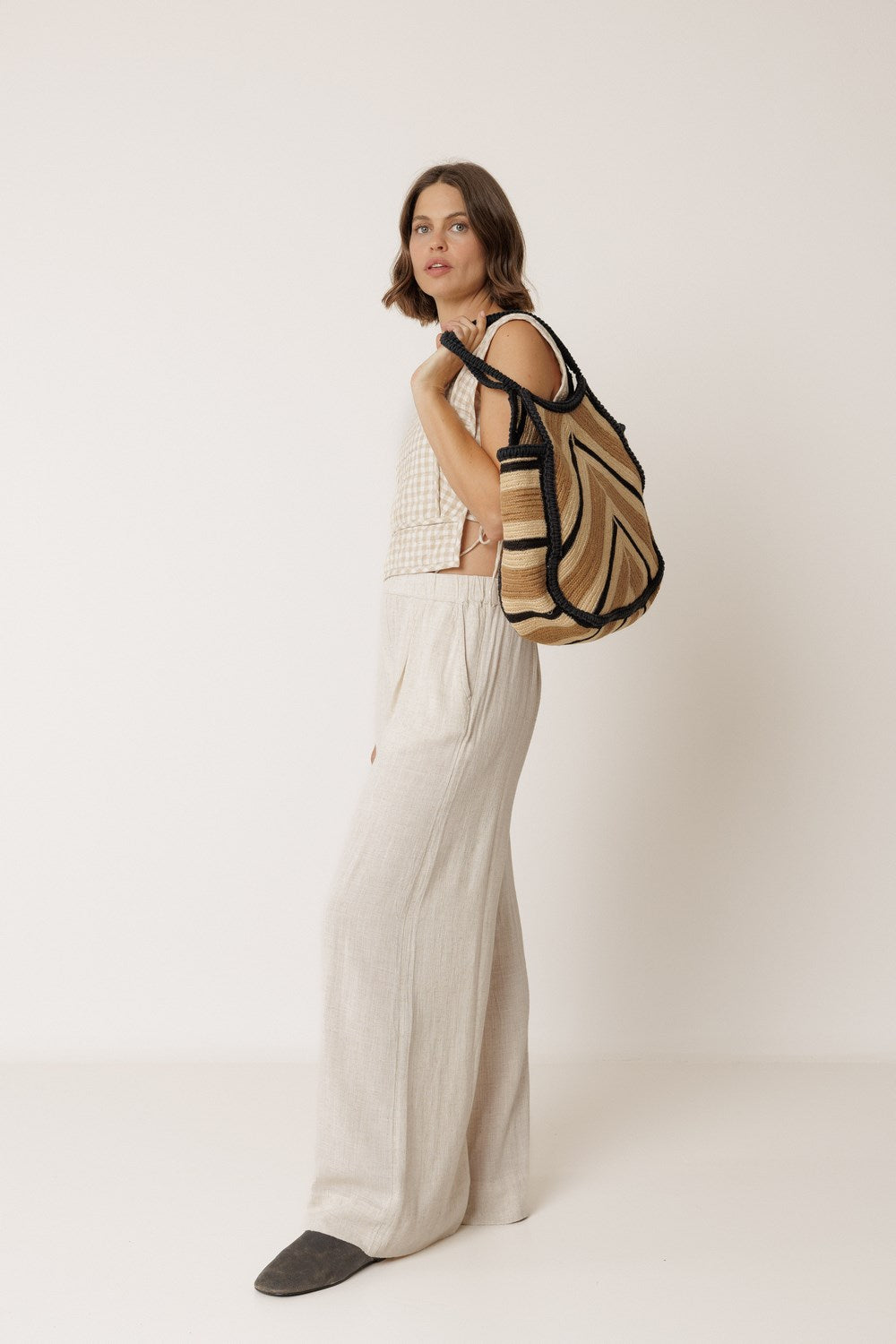 Sac Cabas À Chevrons - Noir