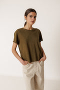Chemise Courte Côtelée - Kaki