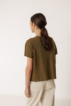 Chemise Courte Côtelée - Kaki