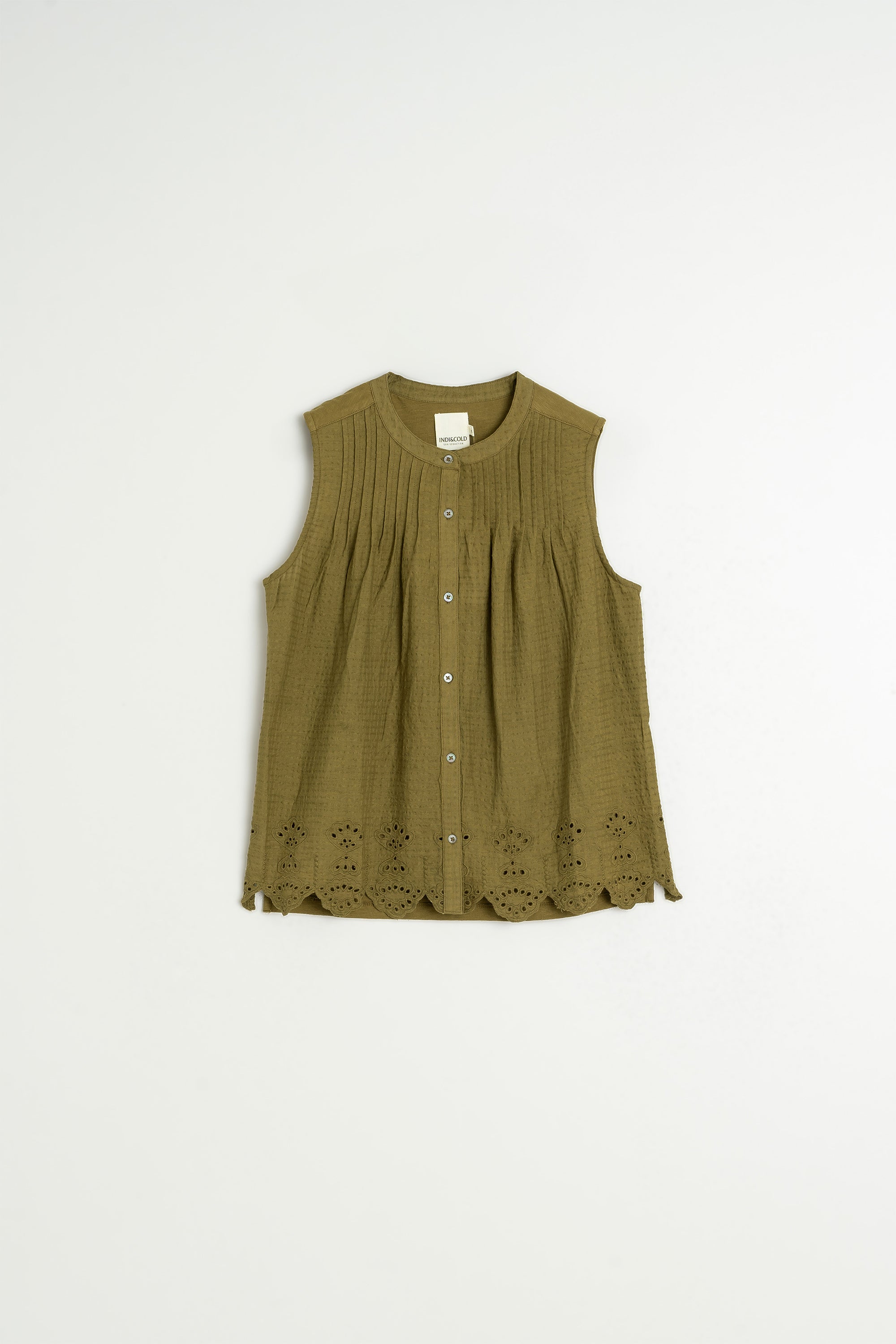 T-Shirt Combiné Brodé - Kaki