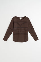 T-Shirt Romantique Combiné - Chocolat