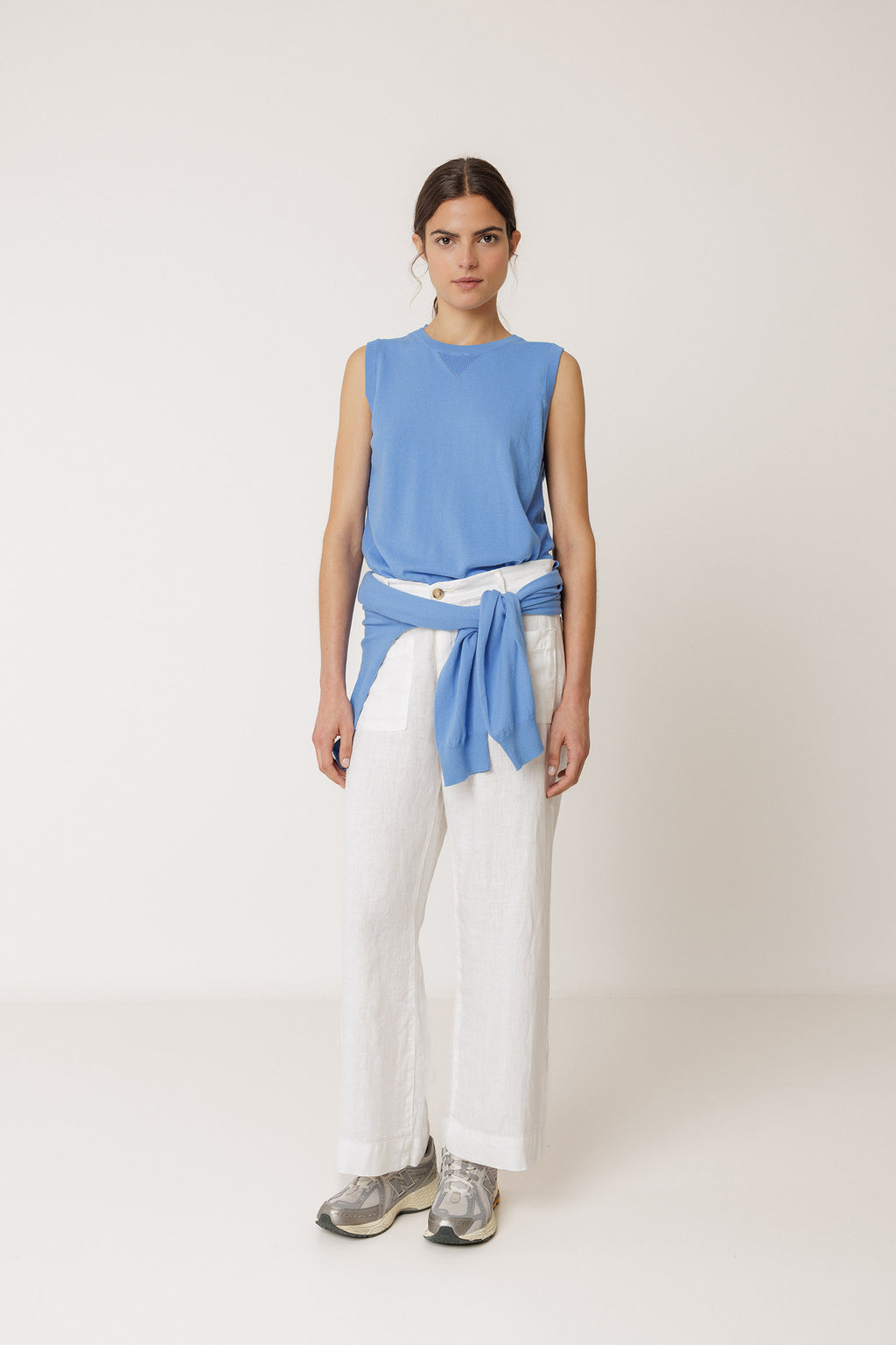 Gilet En Coton Biologique - Bleu Britannique