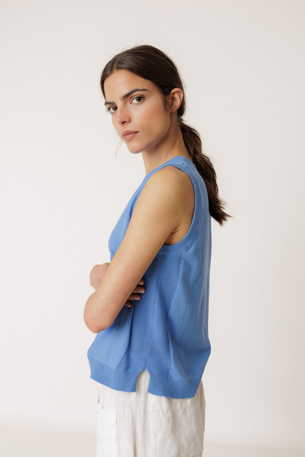 Gilet En Coton Biologique - Bleu Britannique