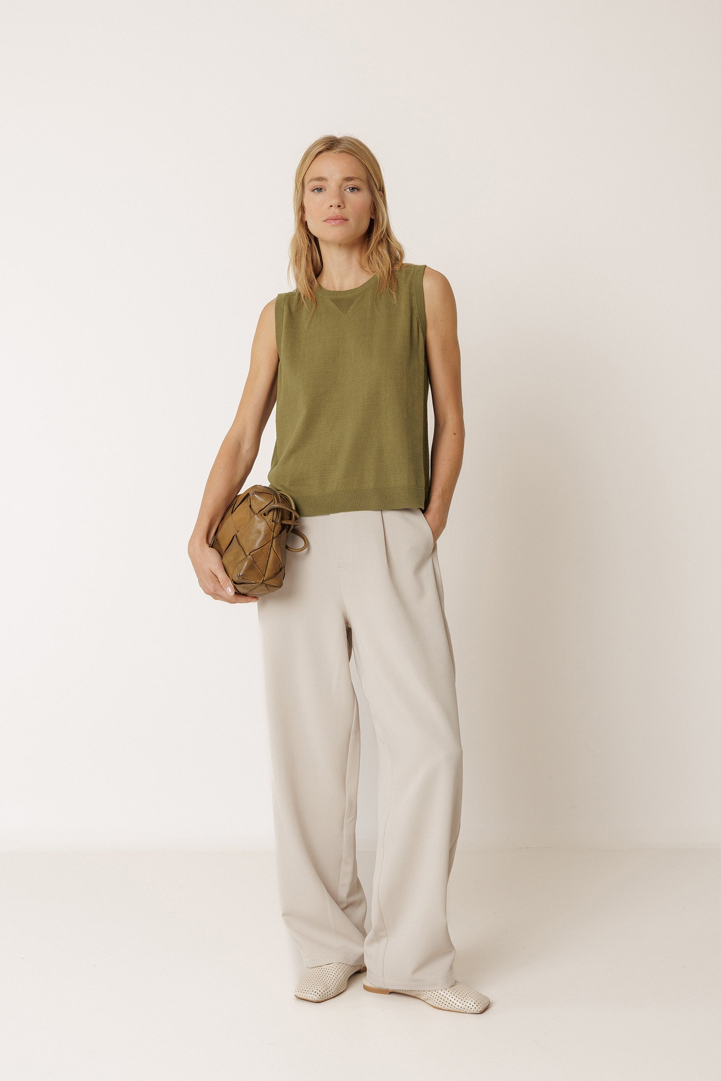 Gilet En Coton Biologique - Kaki