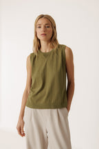 Gilet En Coton Biologique - Kaki