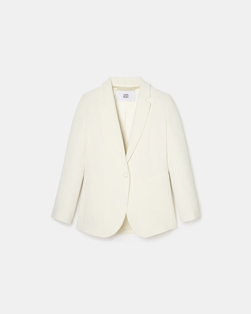Veste de costume en crêpe écrue_5