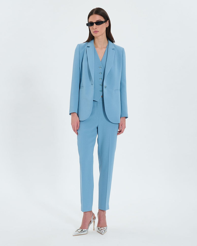 Veste de costume en crêpe bleu_2