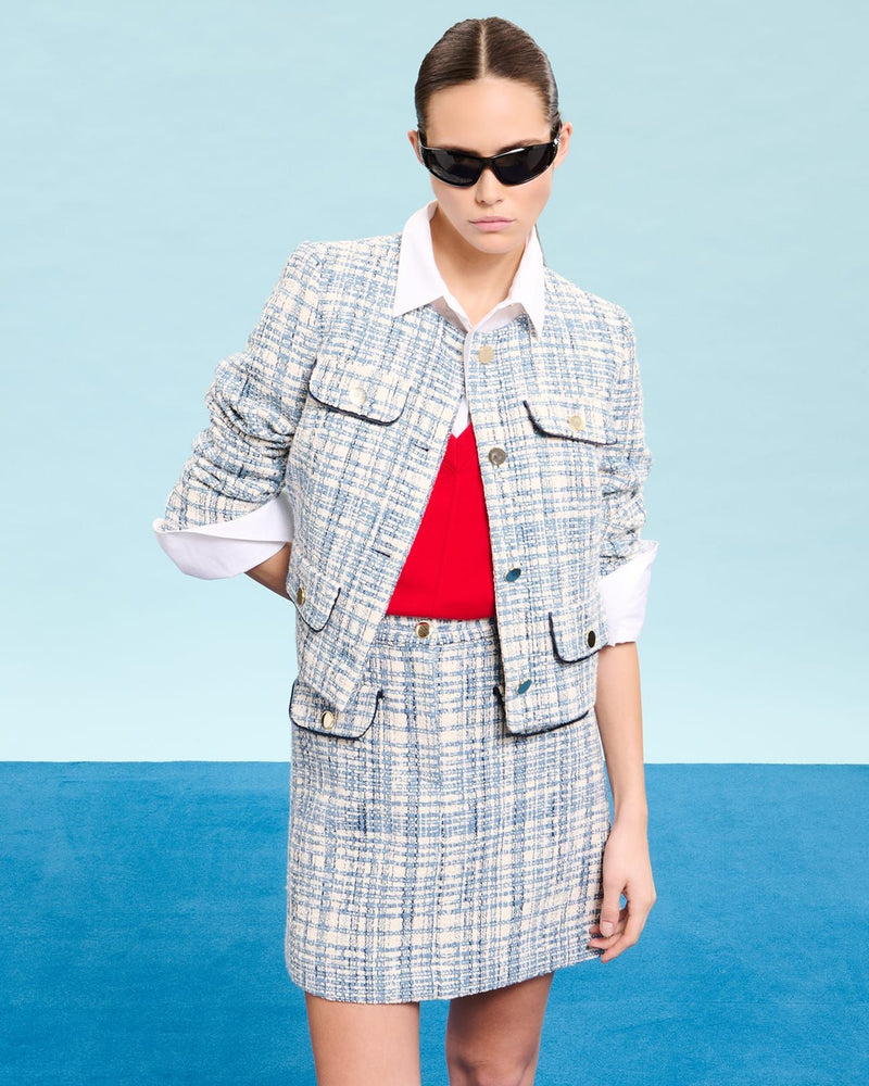 Veste en tweed bleue_1