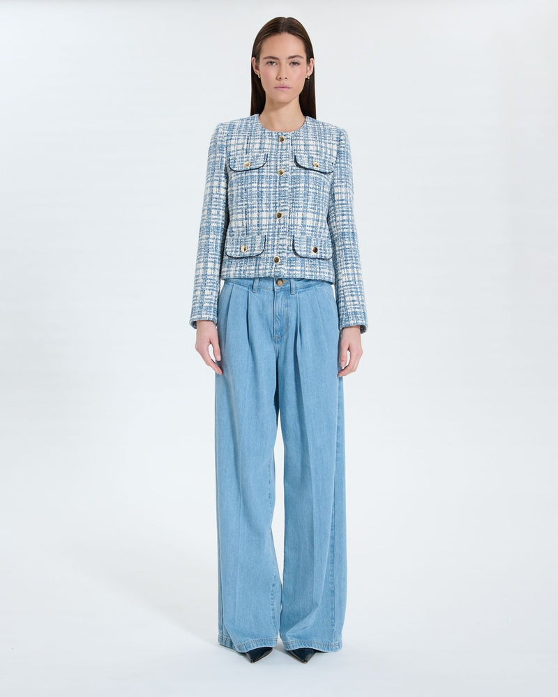 Veste en tweed bleue_5