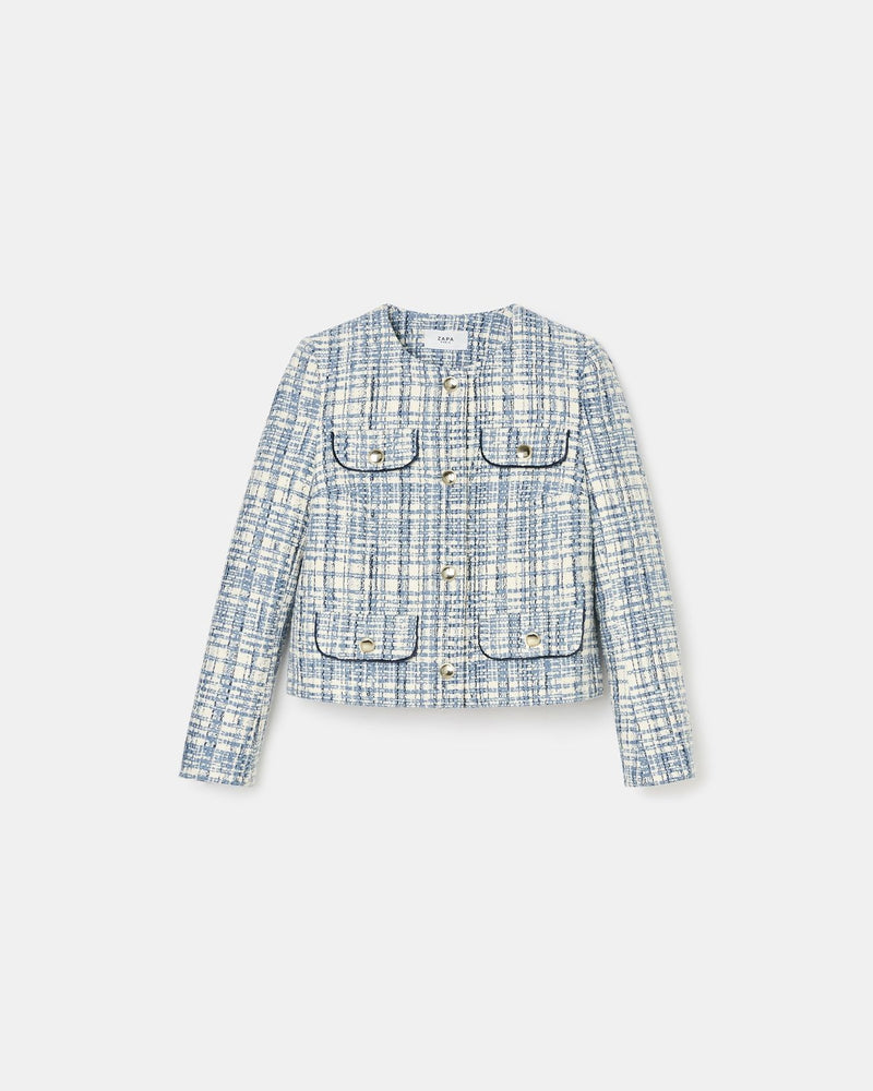 Veste en tweed bleue_6