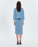 Veste courte satinée bleue_3