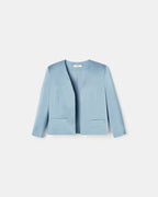 Veste courte satinée bleue_5