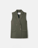 Veste sans manches en crêpe army_6