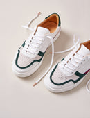 Sneakers À Lacets Vasco - Blanc, Vert & Rose - Femme