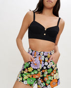 Iseven Shorts - Flower Power Noir
