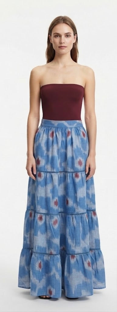Falda Valdo - Estampado Flor Azul