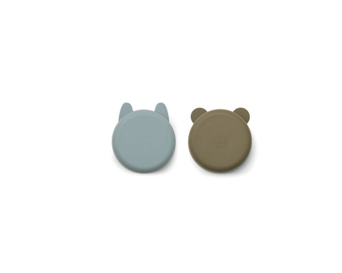 Gobelets En Silicone Pour Enfants Vanessa - Blue Fog / Khaki Mix