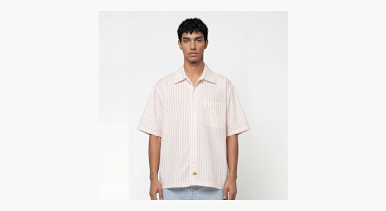 Camisa de rayas de manga corta Venedocia - White