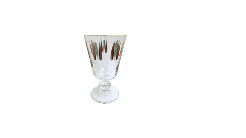 Copas de cristal pintadas a mano - Azul azul y gotas de chocolate