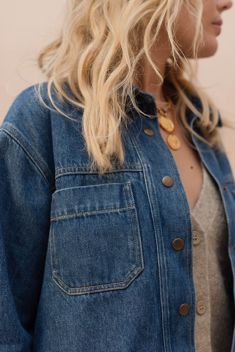 April Raw Denim Jacket - Women