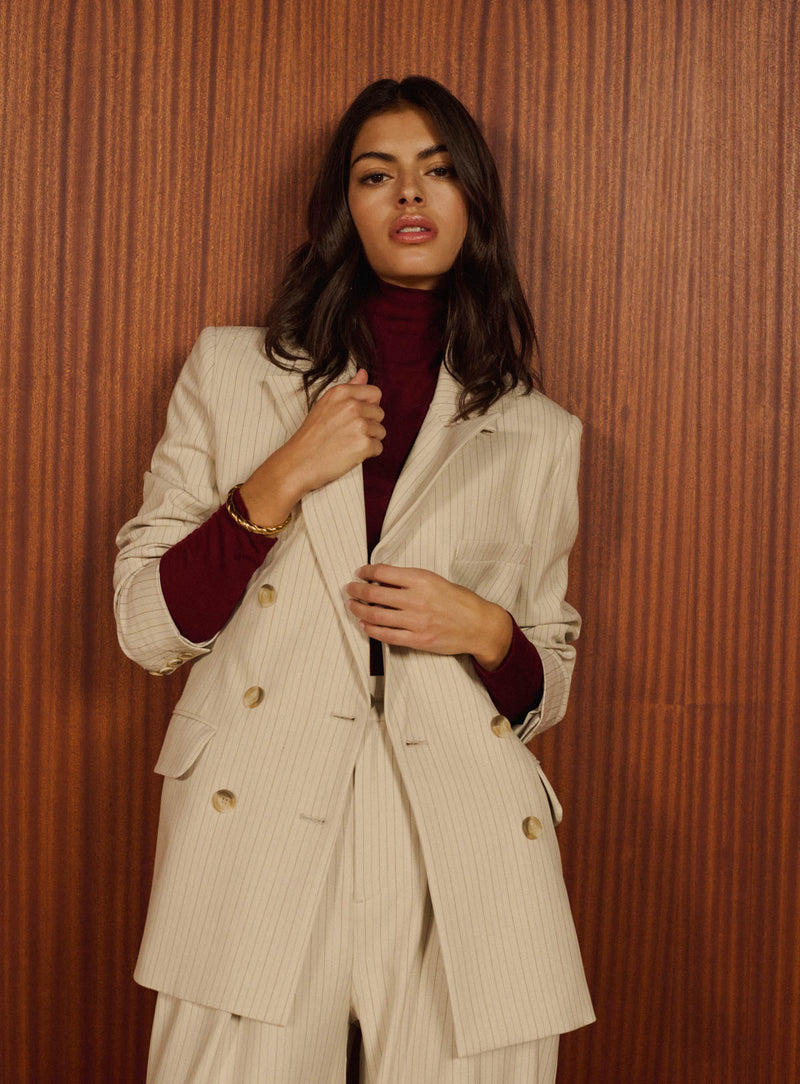 Chaqueta verde oliva - Crema