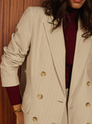 Chaqueta verde oliva - Crema