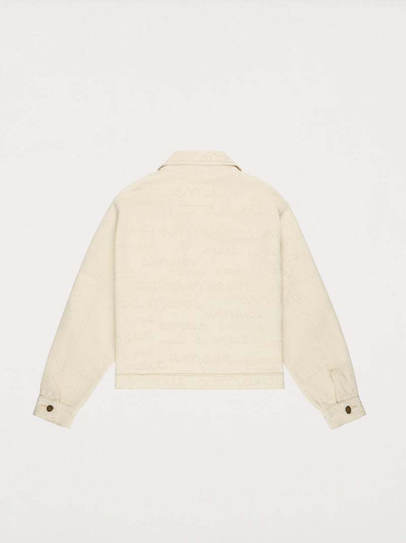Veste unisexe AMOUR jacquard écru