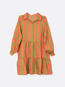 Pink And Green Stripes Dress