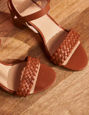 Victoria H Heeled Sandals - Cognac Leather