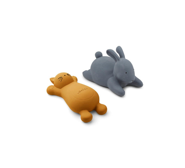 Animal Bath Toys For Children - Set of 2 Vikky - Cat Mustard