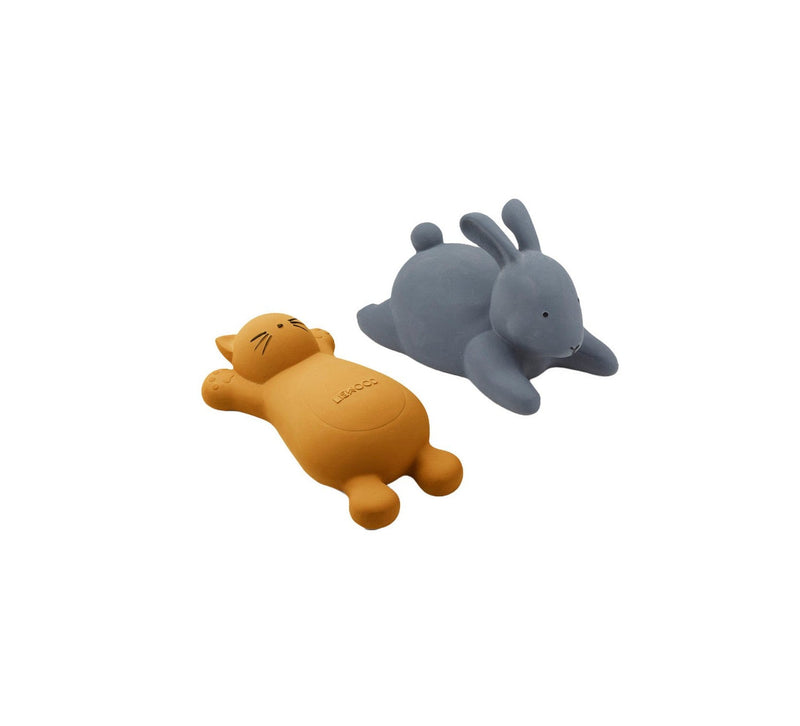 Animal Bath Toys For Children - Set of 2 Vikky - Cat Mustard