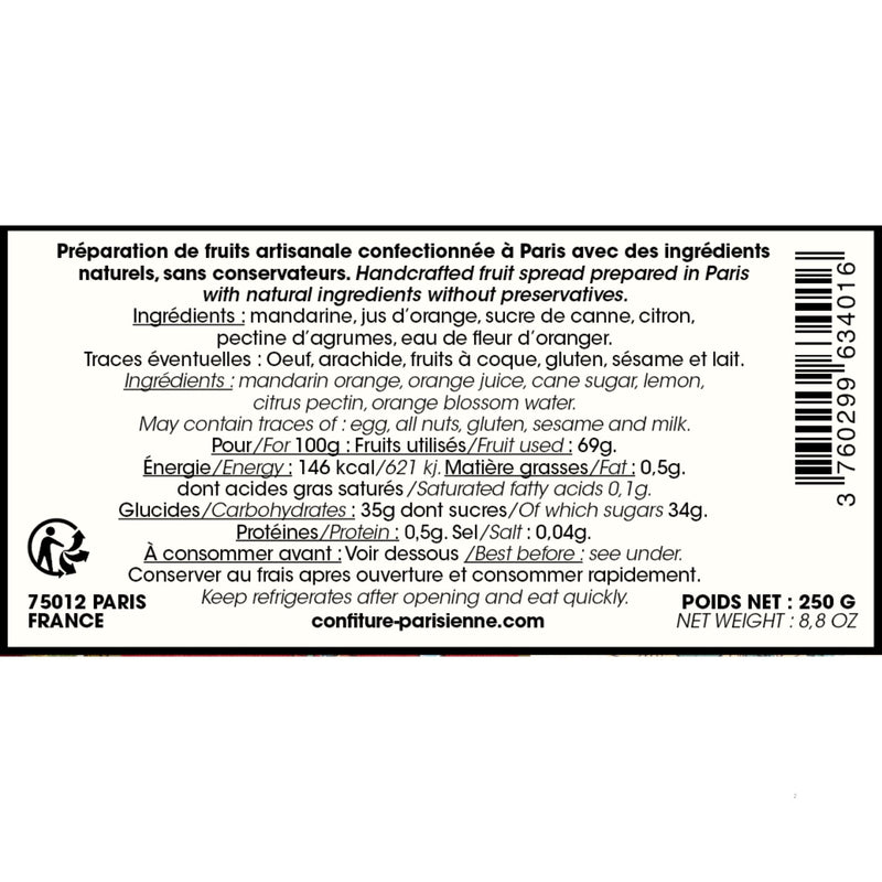 Confiture Mandarine Fleur D'Oranger X Fragonard