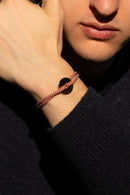 Bracelet Vrille - Damier Cuivre Et Beige