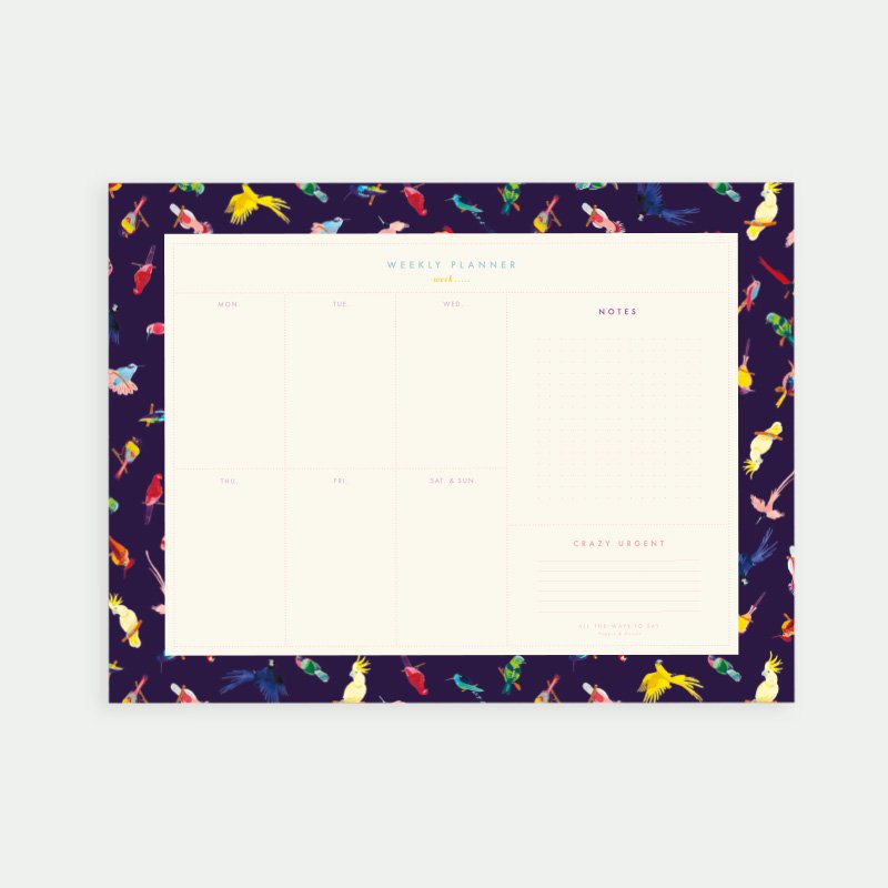 Agenda Hebdomadaire Neon Bird