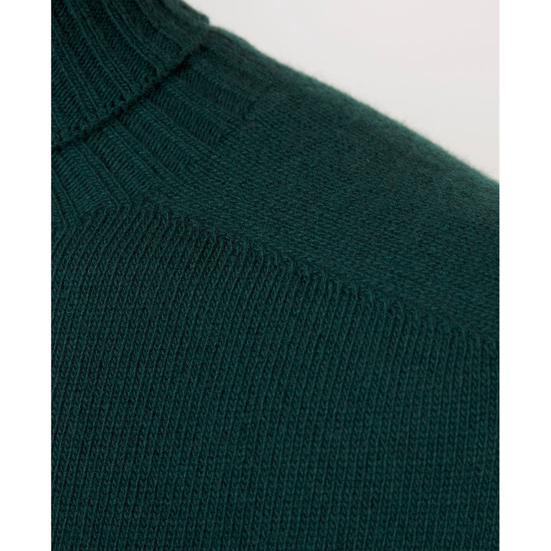 Seamless Roll Neck Sweater - Green - Man