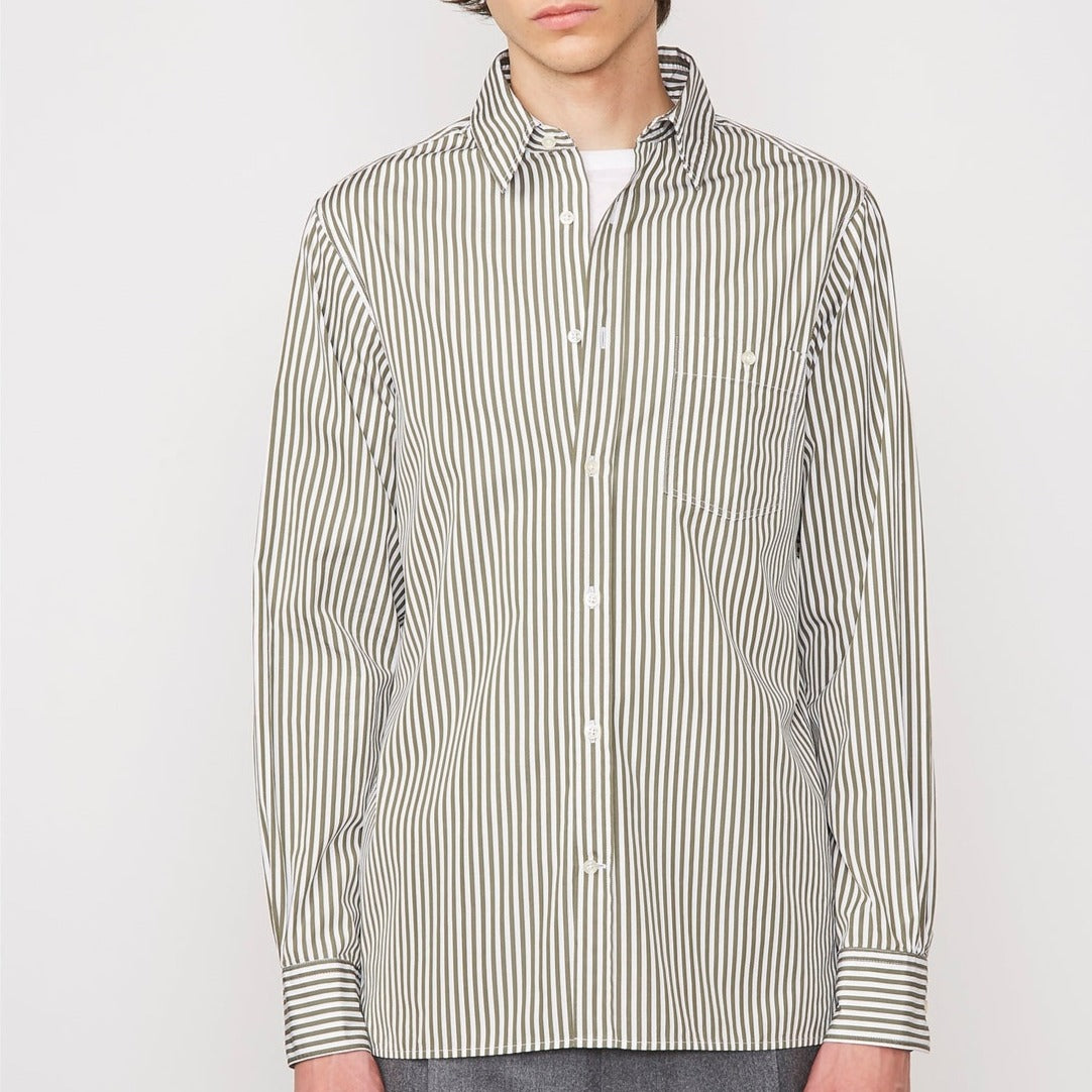 Camisa Alex - Oliva/Blanco - Hombres
