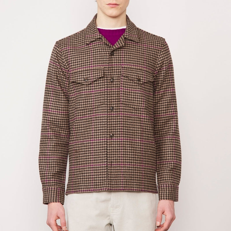 Jonas overshirt - Brown/Beige/Burgundy - Man