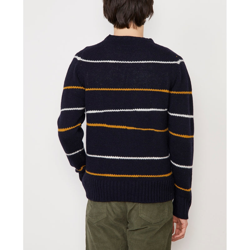 Marco Sweater - Navy/Gold/Ecru - Man