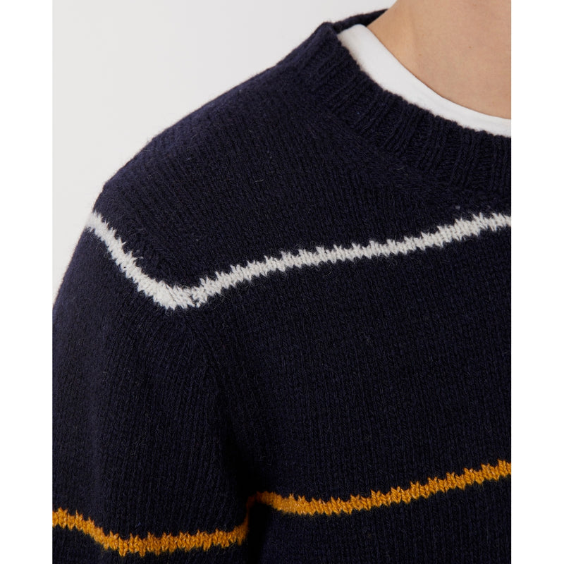 Marco Sweater - Navy/Gold/Ecru - Man