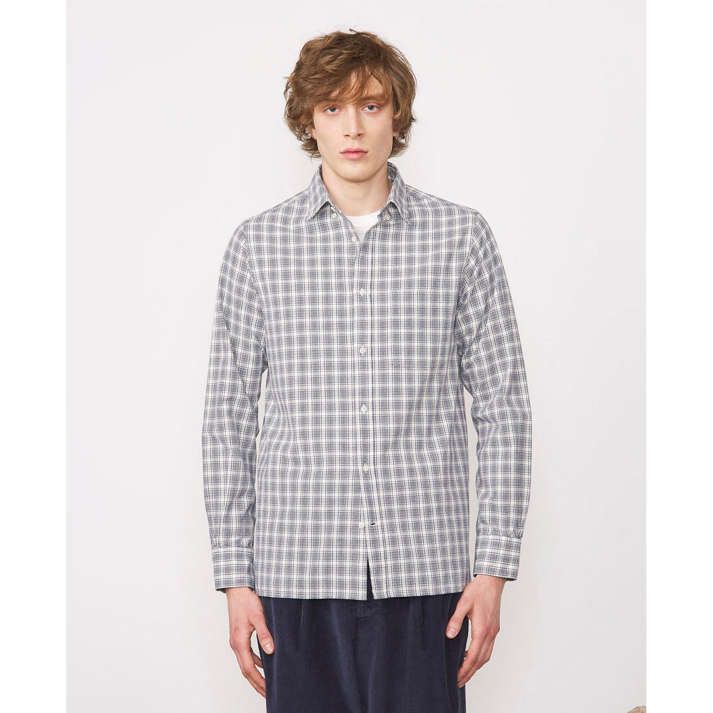 Chemise Arsene Organic Cotton Check - White/Navy