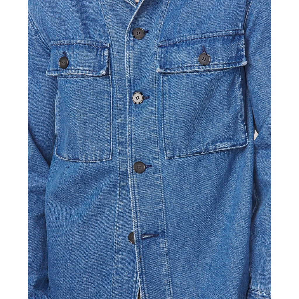 Sur Chemise Swan Overshirt Cotton Denim - Mid Blue